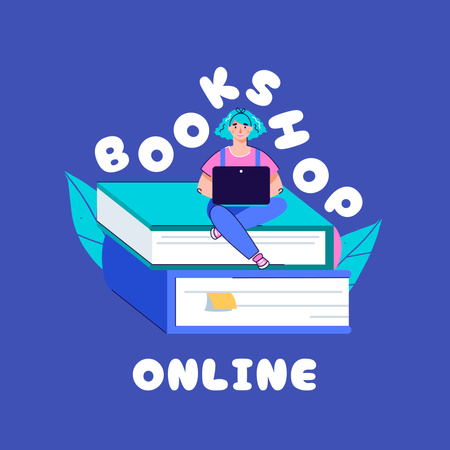 Bookshop Online Sale Announcement Instagram Design Template