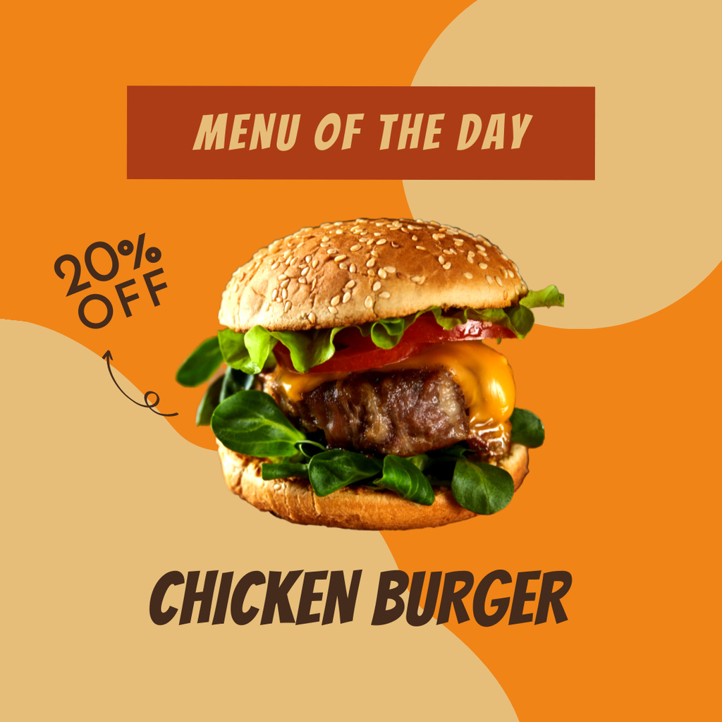 Chicken Burger Discount Instagram Tasarım Şablonu