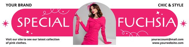 Fuchsia Pink Dresses Sale Twitter Design Template