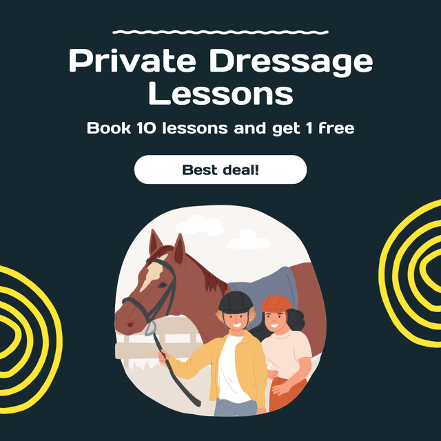 Best Deal On Private Dressage Lessons Animated Post Design Template