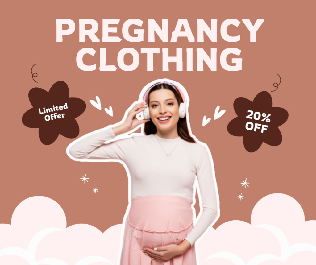 Plantilla de diseño de Pregnancy Clothing Sale for Young Stylish Woman Facebook 