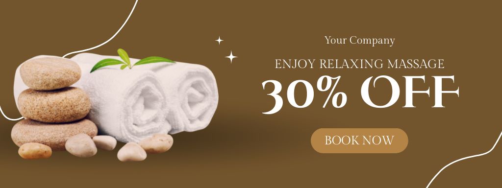 Massage Salon Ad with Spa Accessories Coupon Tasarım Şablonu