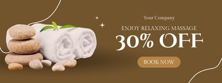 Massage Salon Ad with Spa Accessories Coupon Design Template