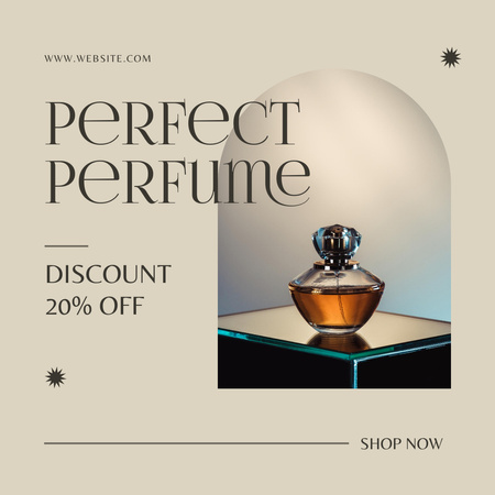 Fragrance Discount Offer with Elegant Perfume Instagram Design Template