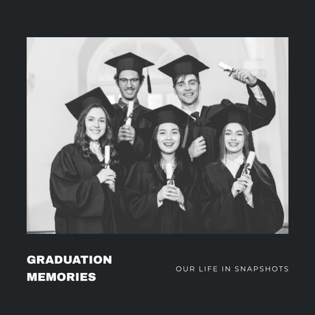 Plantilla de diseño de Recuerdos de graduación con estudiantes felices Photo Book 