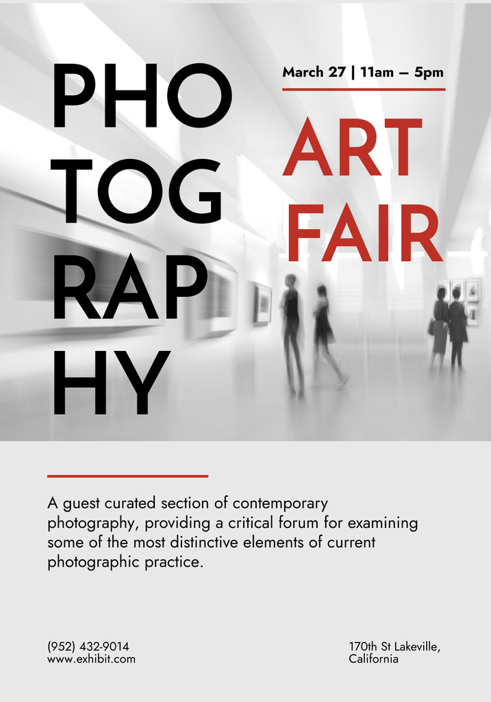 Plantilla de diseño de Art Photography Fair Announcement In March Poster 28x40in 