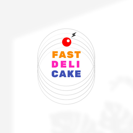 Bakery Ad with Abstract Cake Logo – шаблон для дизайна