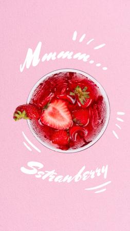 летнее блюдо со свежей клубникой Instagram Story – шаблон для дизайна