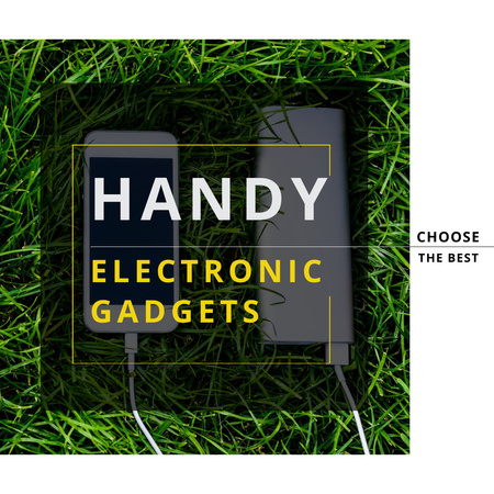 Template di design Gadget elettronici sull'erba Instagram