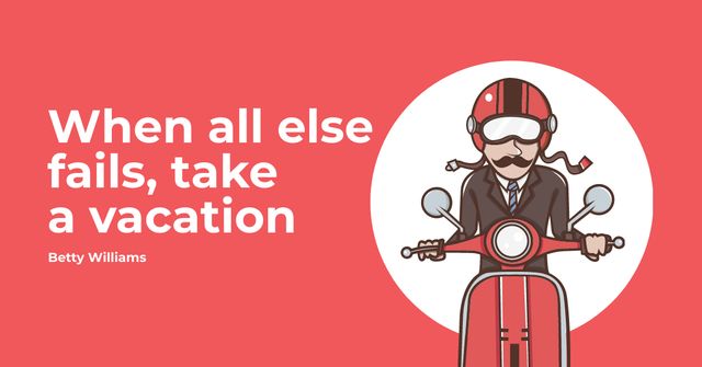 Template di design Man going on bike to vacation Facebook AD