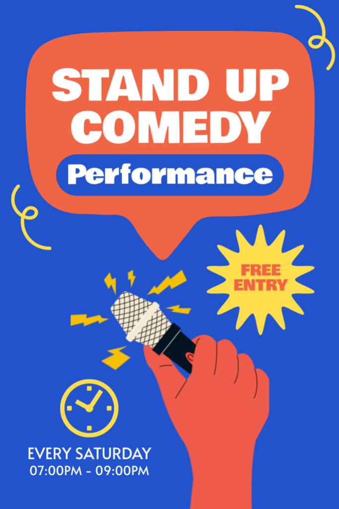 Template di design Stand Up Performans Announcement Tumblr