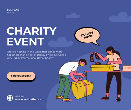 Donate at Charity Event Facebook Design Template