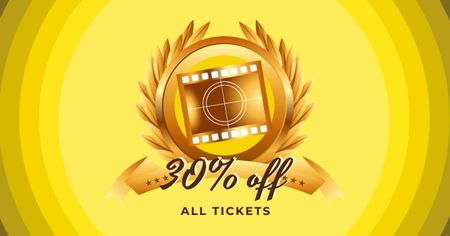 Cannes Festival Admission Sale Offer In Yellow Facebook AD Design Template