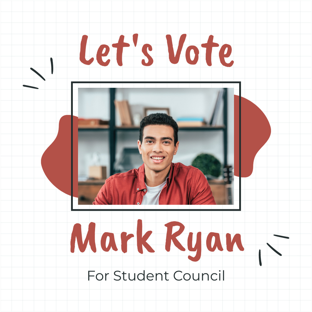 Let's Vote for Student Body President Candidate Instagram Design Template