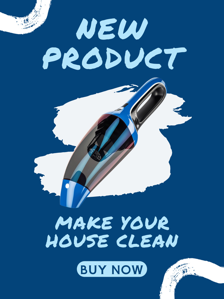 Portable Handheld Vacuum Cleaner Sale Offer Poster US Design Template