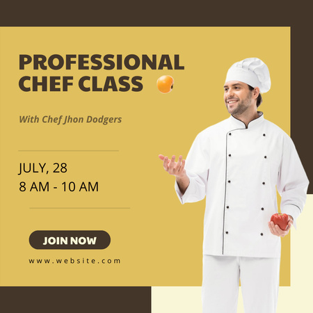 Professional Chef Class Invitation Instagram Design Template