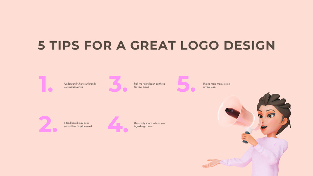 Tips for Great Logo Design on Beige Mind Map Šablona návrhu