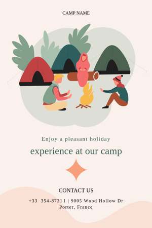 Plantilla de diseño de Anuncio de vacaciones de camping Tumblr 