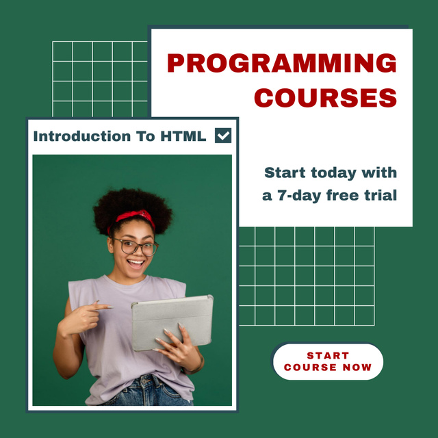 Plantilla de diseño de Programming Courses Ad Instagram AD 