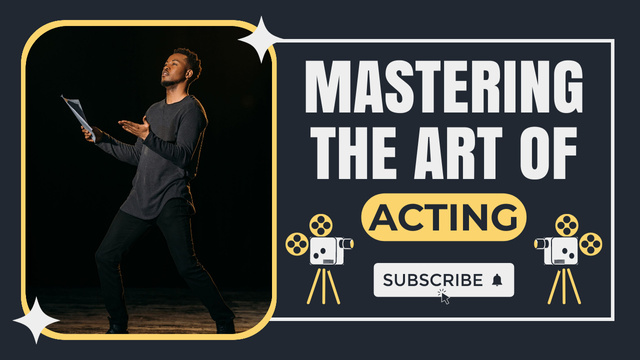 Channel about Mastering Art of Acting Youtube Thumbnail Design Template