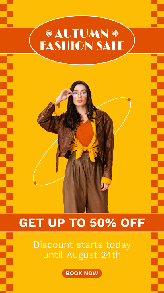 Announcement of Discount on Women's Collection on Yellow Instagram Story Šablona návrhu