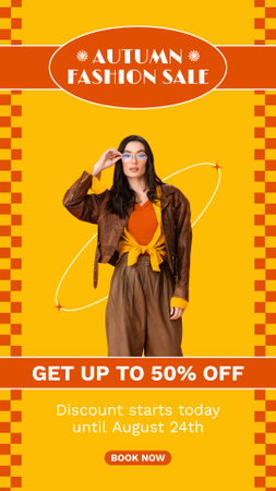 Announcement of Discount on Women's Collection on Yellow Instagram Story Design Template