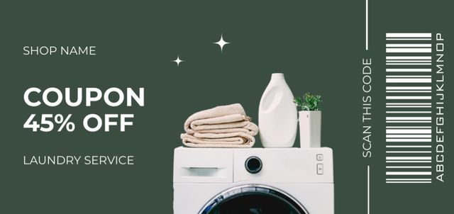 Template di design Offer Discounts on Laundry Service Coupon Din Large