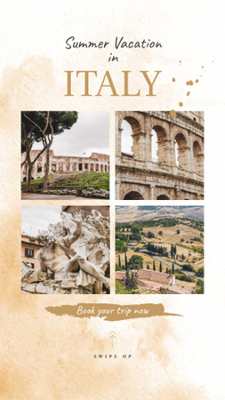 Rome city travelling spots Instagram Story tervezősablon