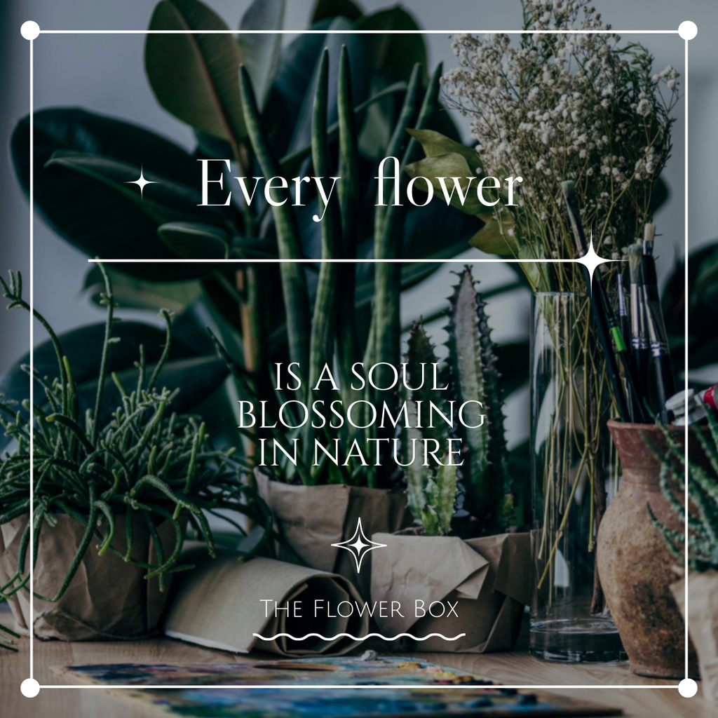 Plantilla de diseño de Citation about Flowers Instagram 