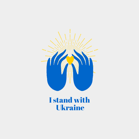 I stand with Ukraine Logo Design Template