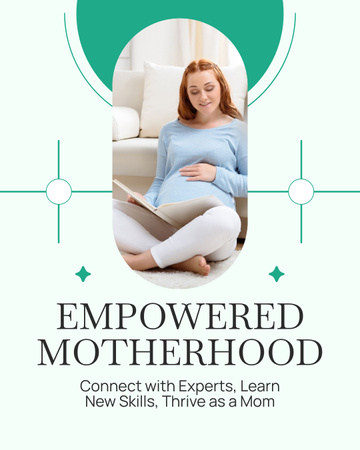 Nabízí obsahově bohaté knihy o mateřství Instagram Post Vertical Šablona návrhu