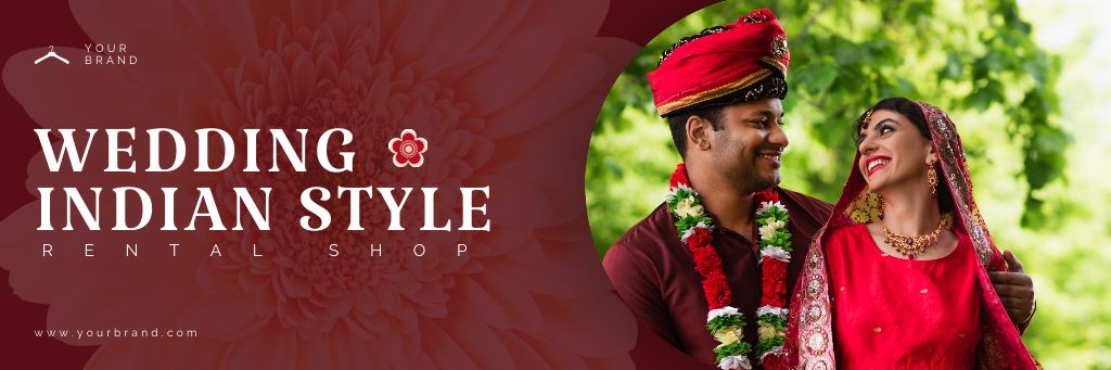 Ontwerpsjabloon van Email header van Rental Shop Services for Indian Wedding