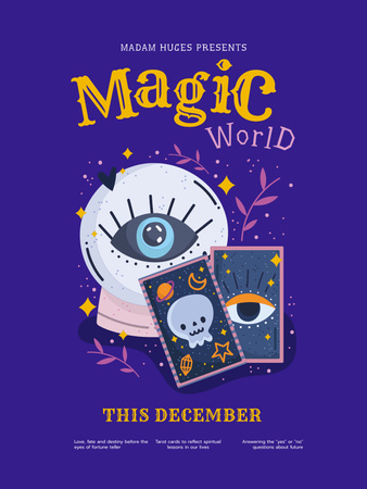 Magic Show with Tarot Cards Poster US Design Template