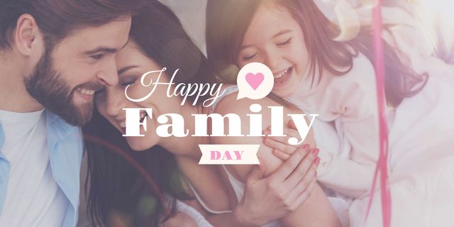 Happy Family Hugging Each Other Image Design Template