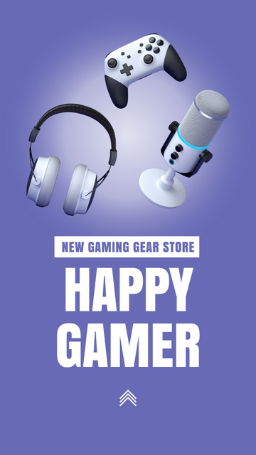 Plantilla de diseño de Gaming Gear Sale Offer in Purple Instagram Video Story 