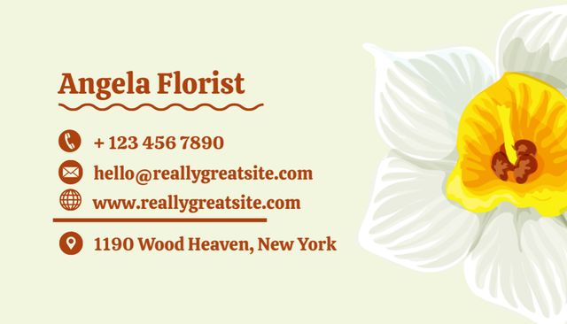 Thanks from Florist for Choosing the Services Business Card US Design Template