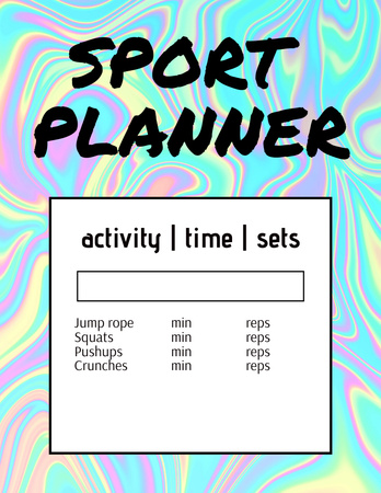 Sport Planner with Bright Gradient Notepad 8.5x11in Design Template