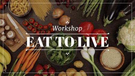 Egészséges táplálkozás főzési összetevők FB event cover tervezősablon