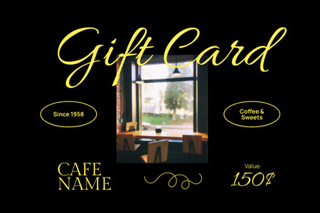 Ontwerpsjabloon van Gift Certificate van Speciale aanbieding met gezellig café