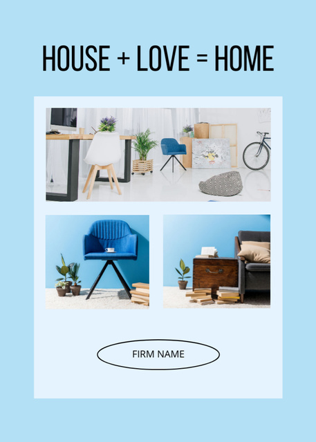 Cozy Modern Apartment Interior Postcard 5x7in Vertical – шаблон для дизайна