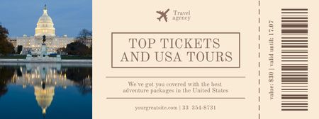 Travel Tour in USA with View of Capitol Coupon Design Template