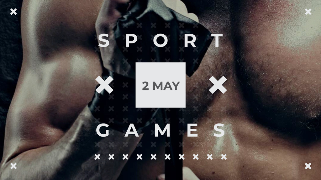 Sport games Announcement with Boxer FB event cover Design Template