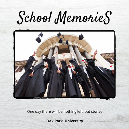 Plantilla de diseño de Sesión de fotos de graduación escolar nostálgica con graduados Photo Book 