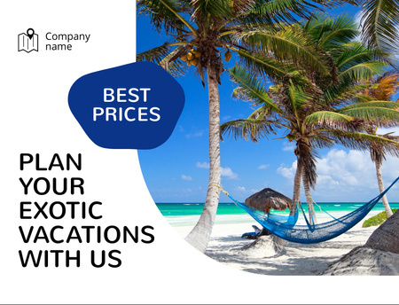 Travel Company Exotic Vacations Offer Postcard 4.2x5.5in – шаблон для дизайну