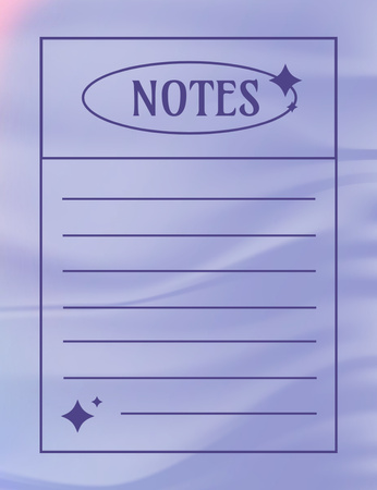 Minimalist Planner with Stars on Violet Notepad 107x139mm tervezősablon