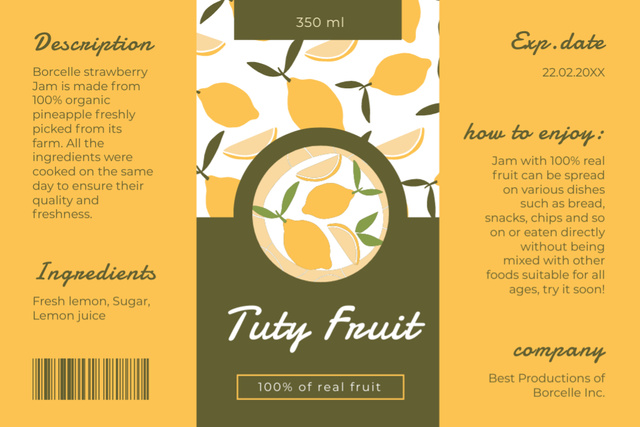 Modèle de visuel Fruit Drink Retail - Label