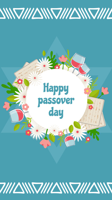Plantilla de diseño de Passover Greeting  with Wine in  Glasses Instagram Story 