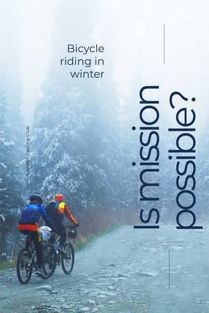 Bicycle riding in winter Pinterest Design Template