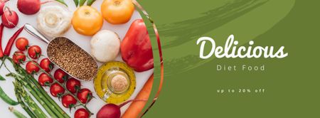 Advertising of Dietary Products and Dishes Facebook cover Design Template