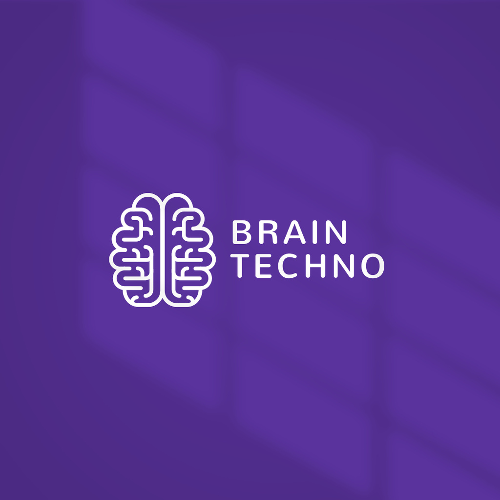Brain tech logo design Logo 1080x1080px Design Template